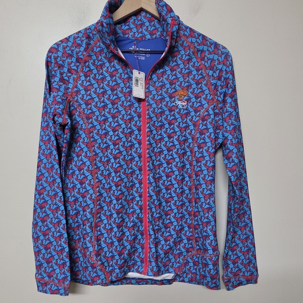Peter Millar Kiawah Island Womens S Full Zip Golf Jacket Butterfly UPF 50+ NWT